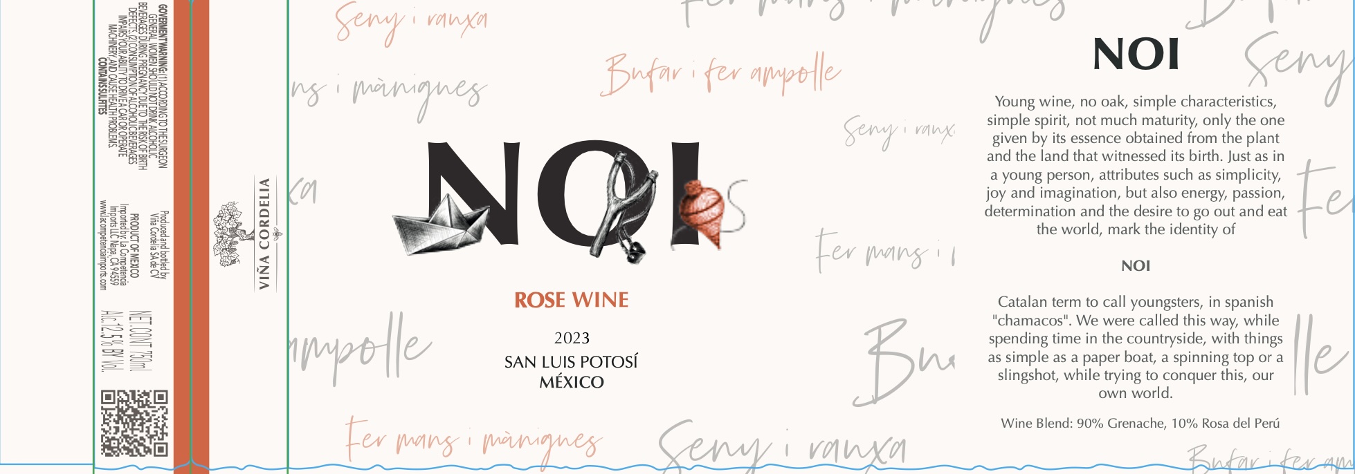 TABC label artwork for Vina Cordelia NOI Rose