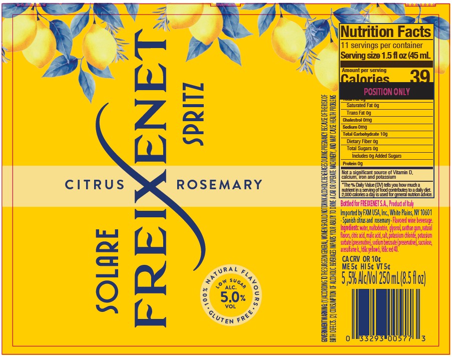 TABC label artwork for FREIXENET SOLARE SPRITZ