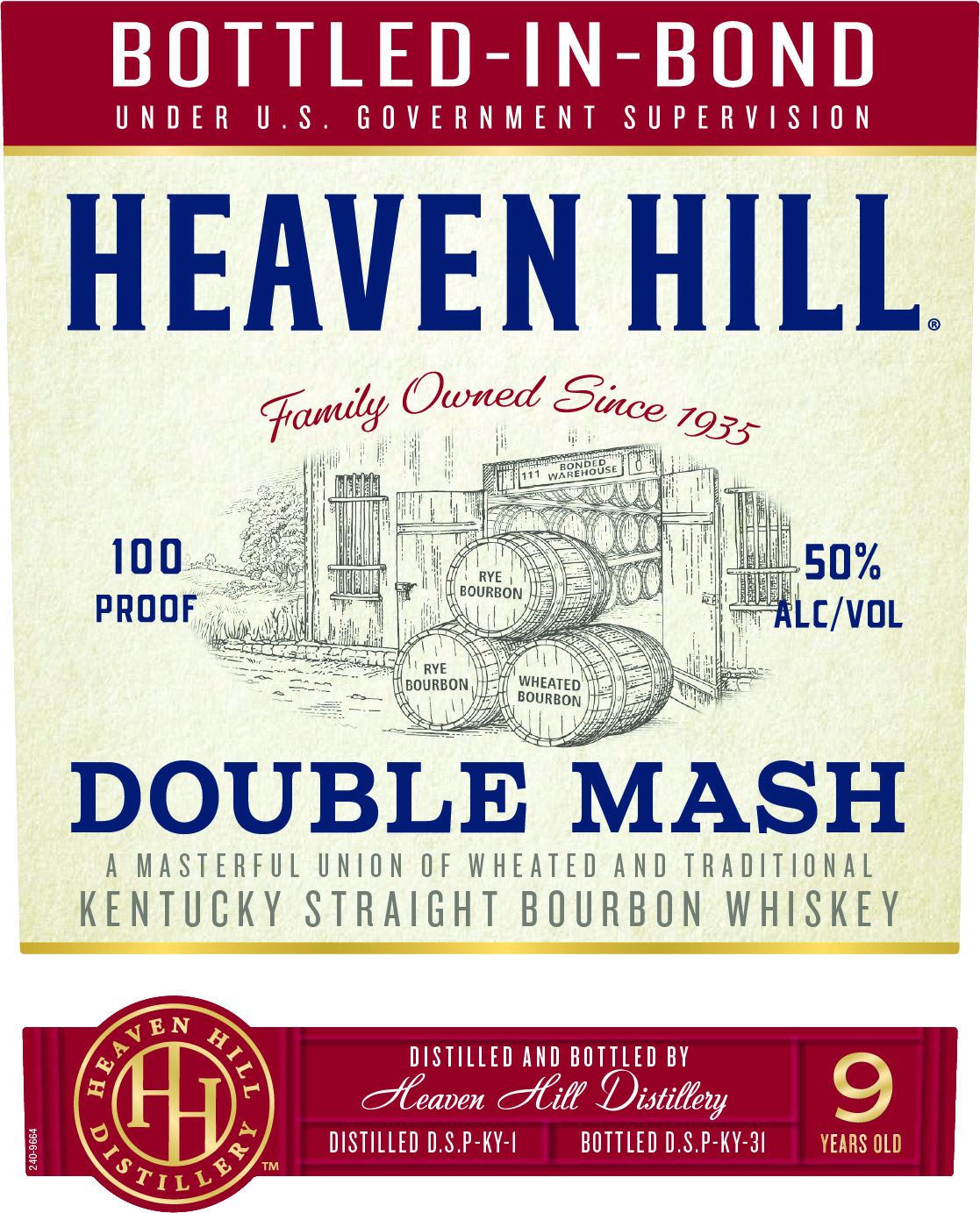 TABC label artwork for Heaven Hill Bourbon Bottled-In-Bond Double Mash 0428