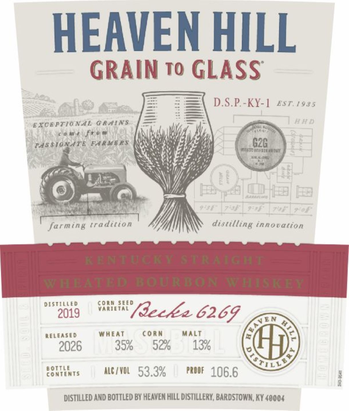 TABC label artwork for Heaven Hill Grain to Glass 3rd Ed/Kentucky Straight Wheated Bbn/6Yr 0678