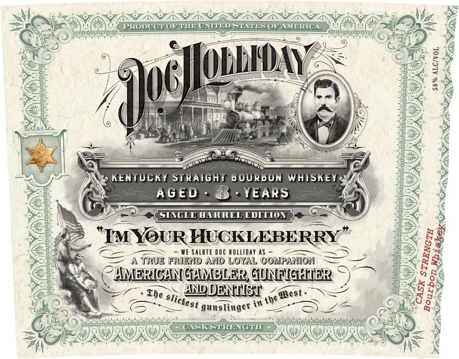 TABC label artwork for Doc Holliday 8 YO