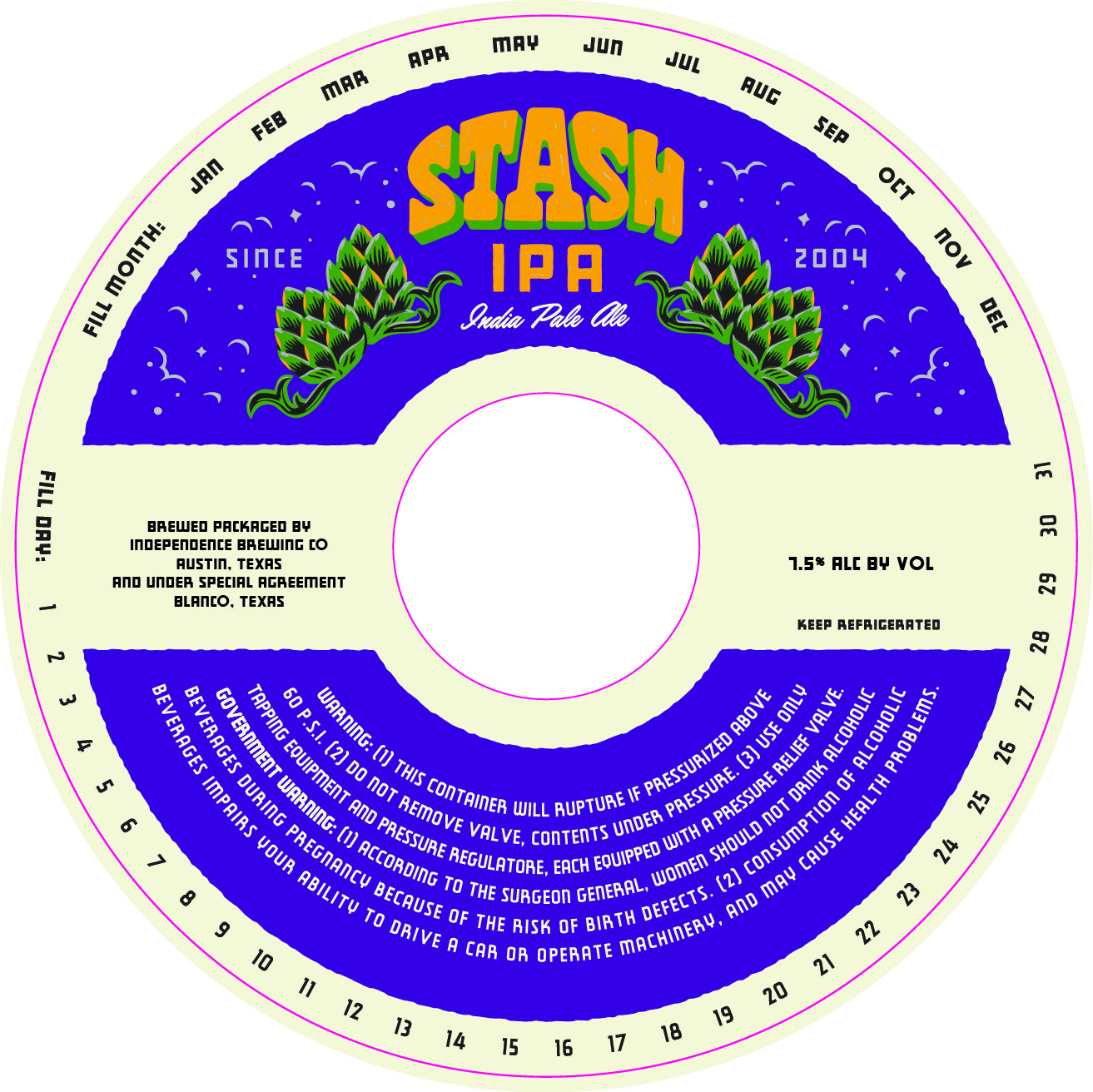 TABC label artwork for Stash IPA