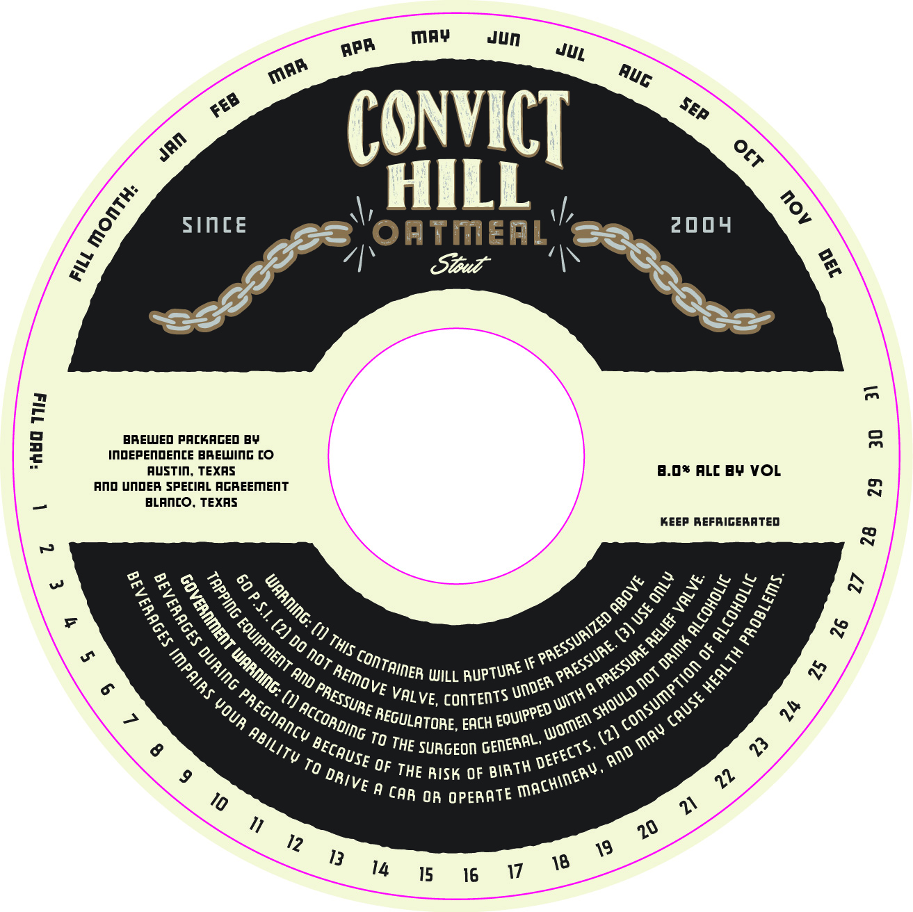 TABC label artwork for Convict Hill