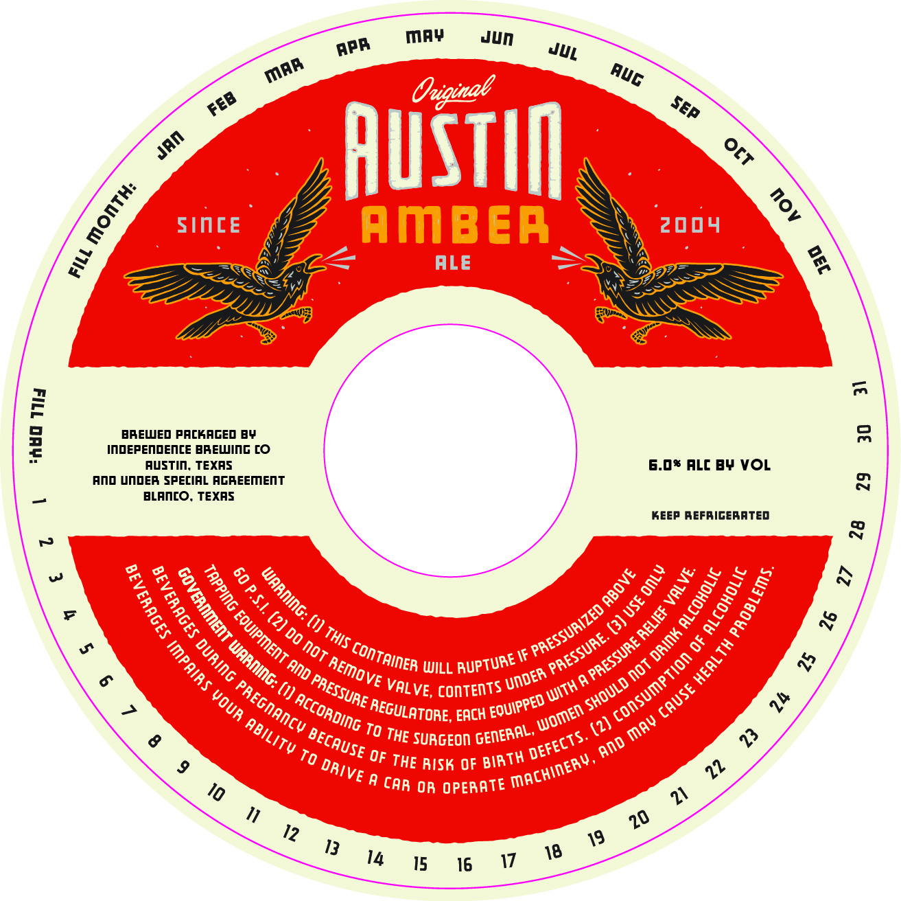 TABC label artwork for Austin Amber