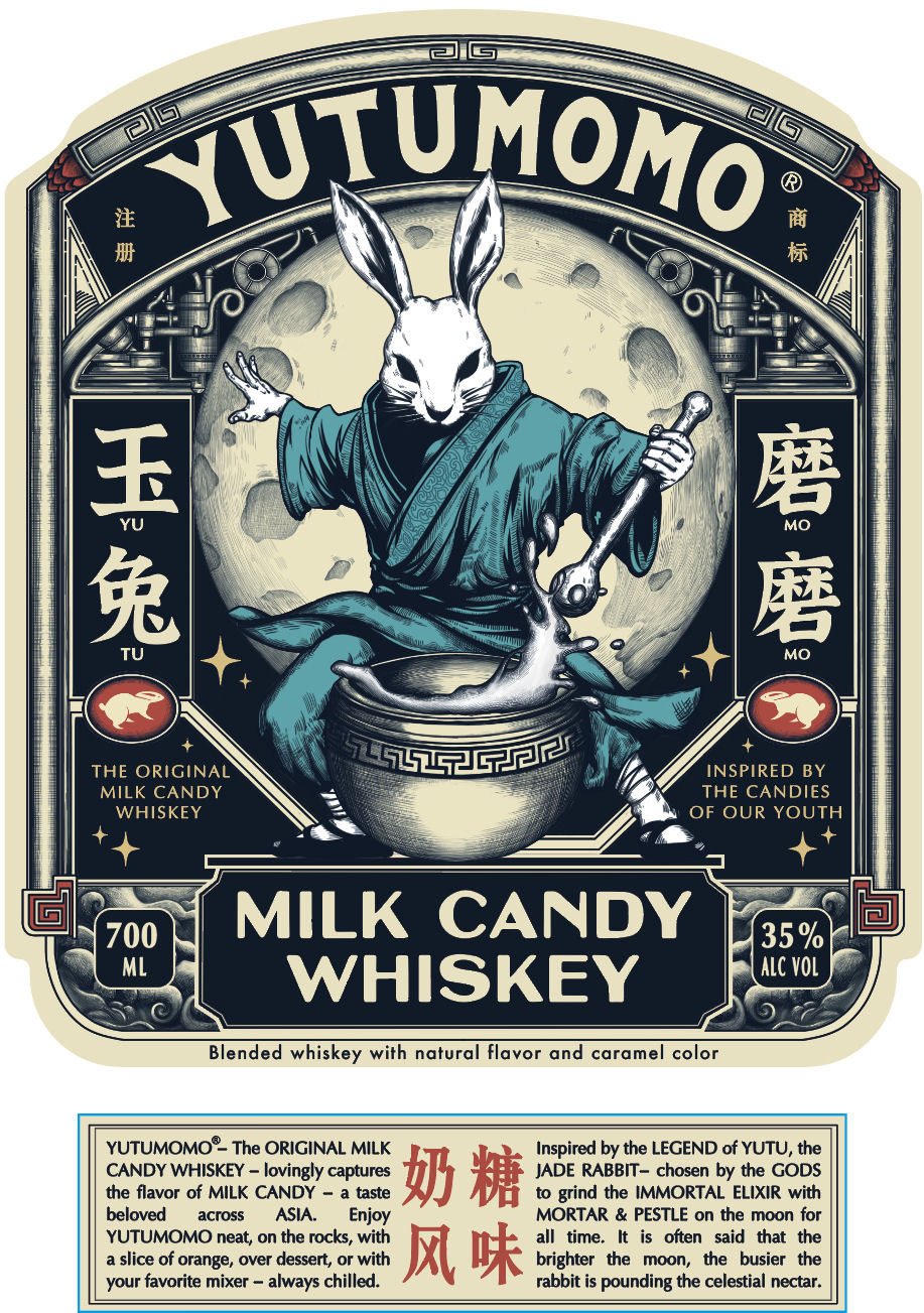 TABC label artwork for Yutumomo Milk Candy Whiskey