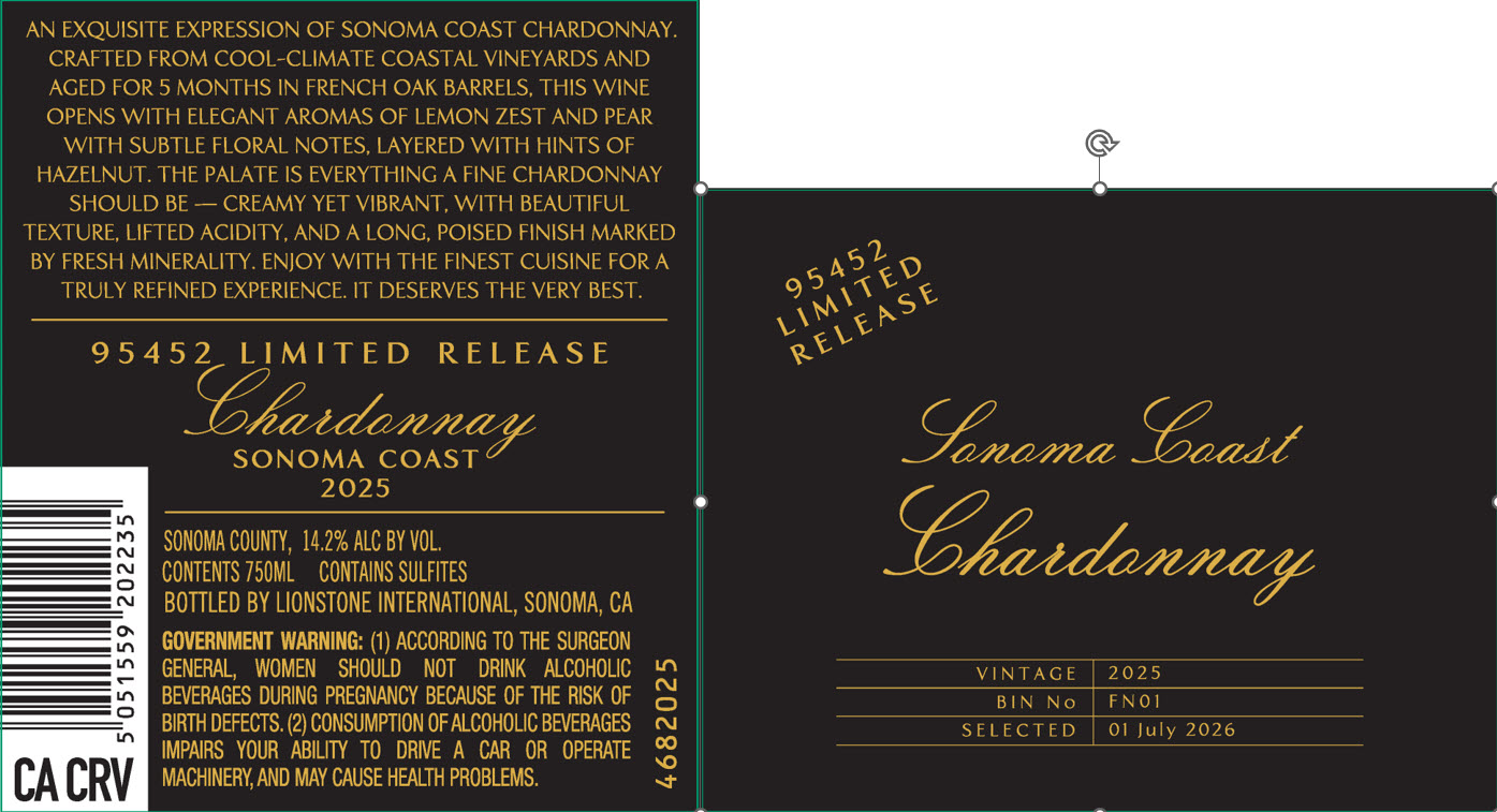 TABC label artwork for 95452 Limited Release Chardonnay Sonoma Coast, Sonoma County