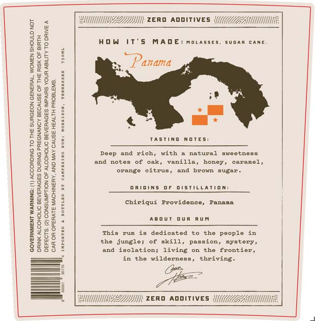 TABC label artwork for Campesino Rum (8 Year)