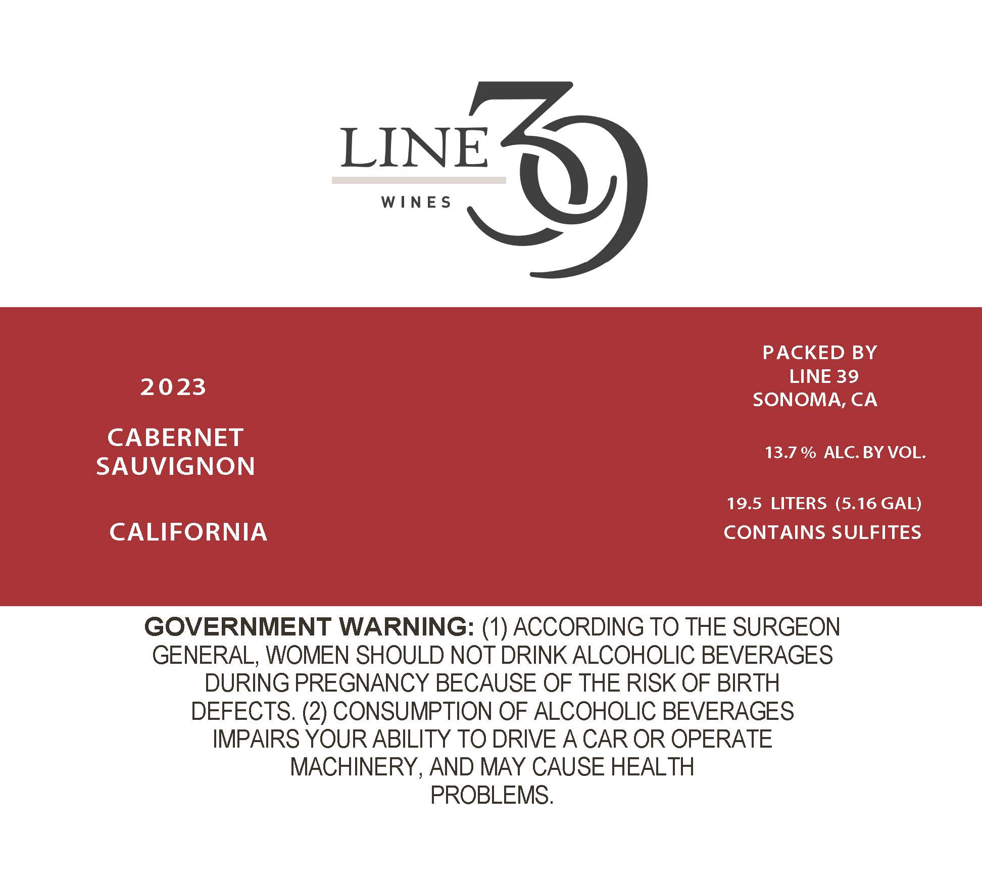 TABC label artwork for LINE 39
