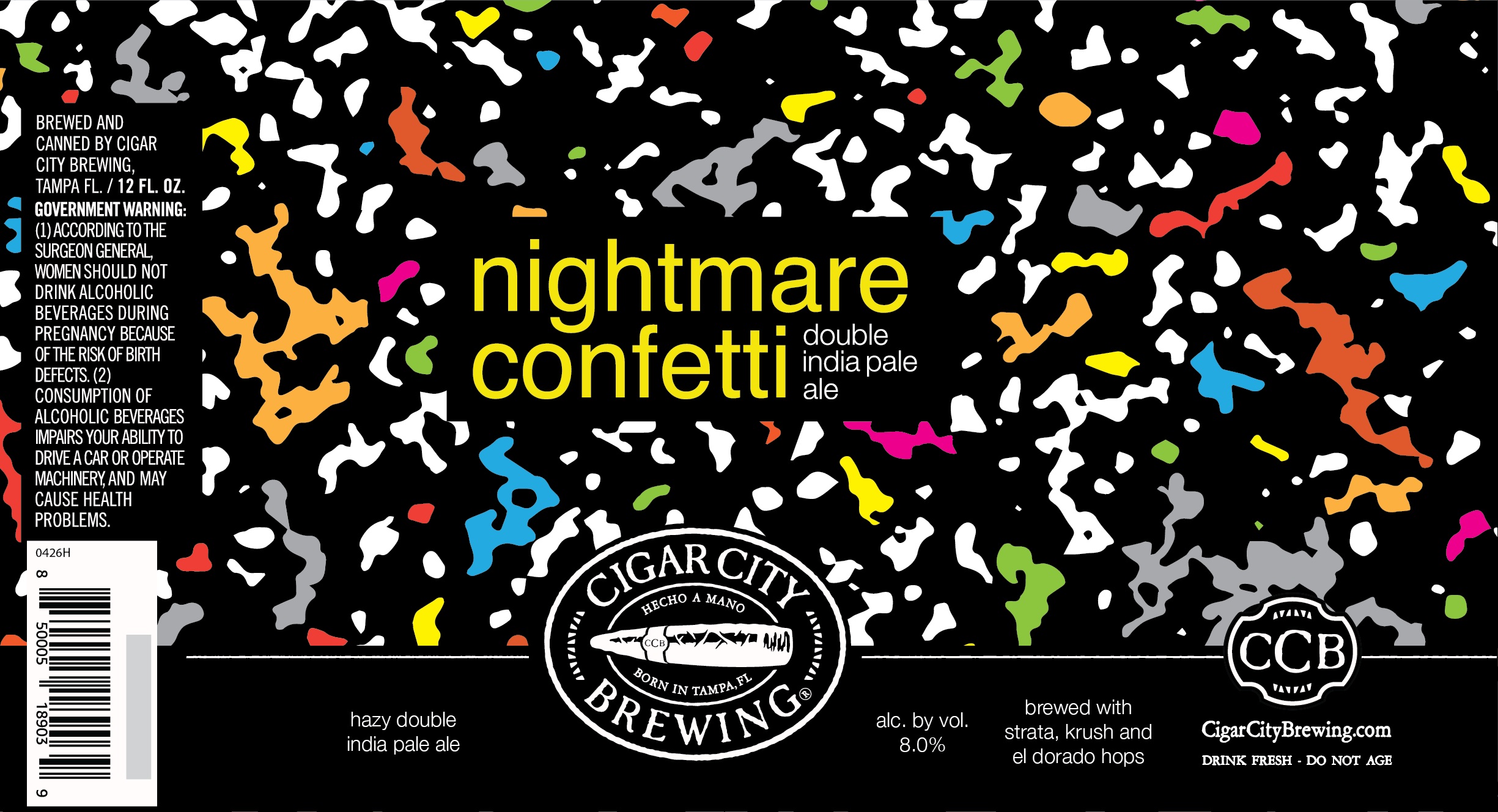 TABC label artwork for Nightmare Confetti