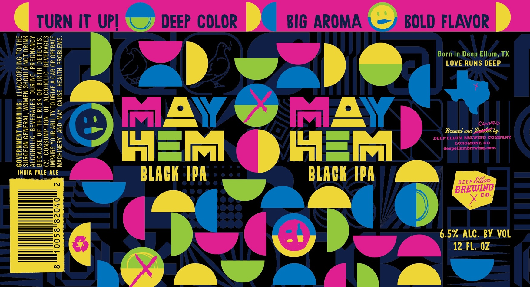 TABC label artwork for Deep Ellum Mayhem