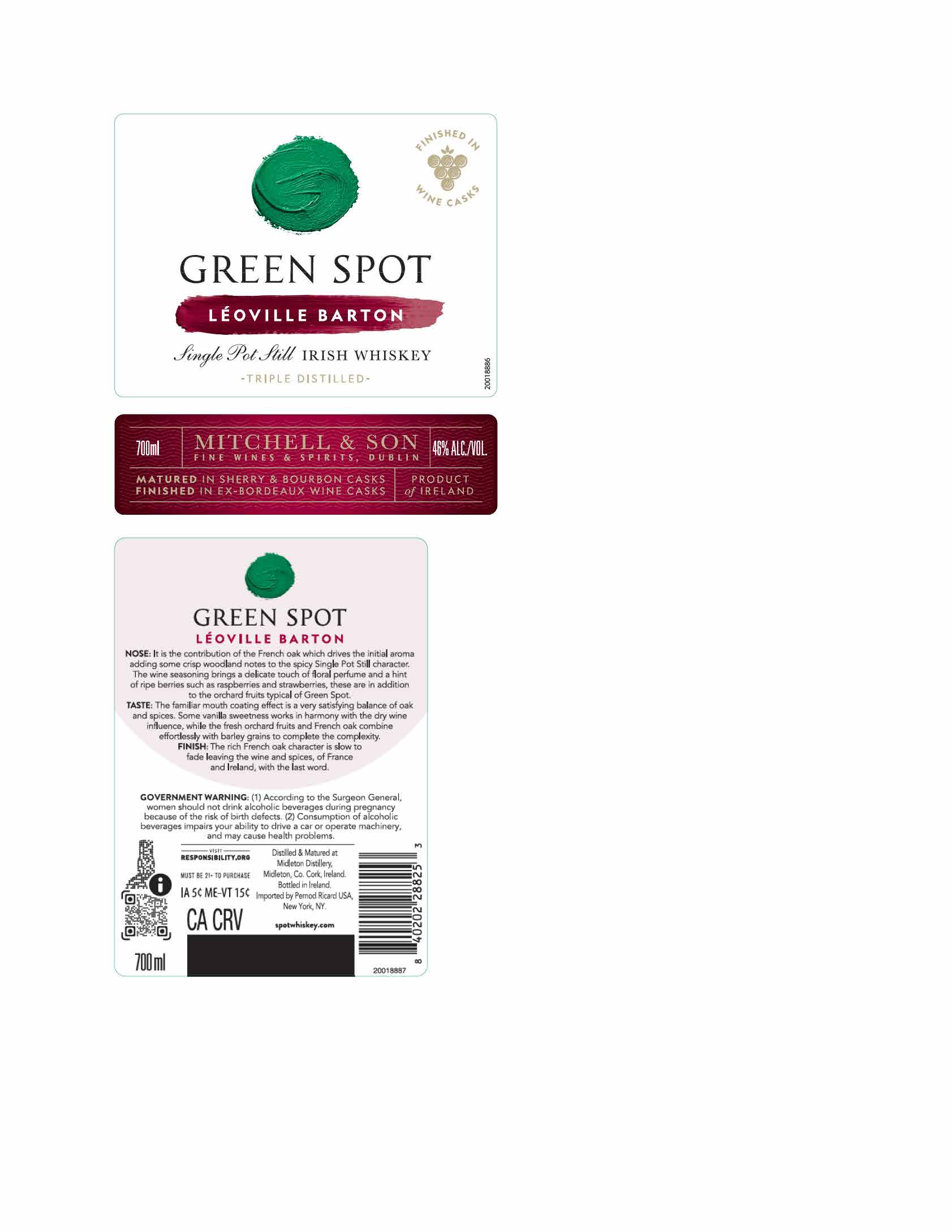 TABC label artwork for Green Spot Leoville Barton Irish Whiskey