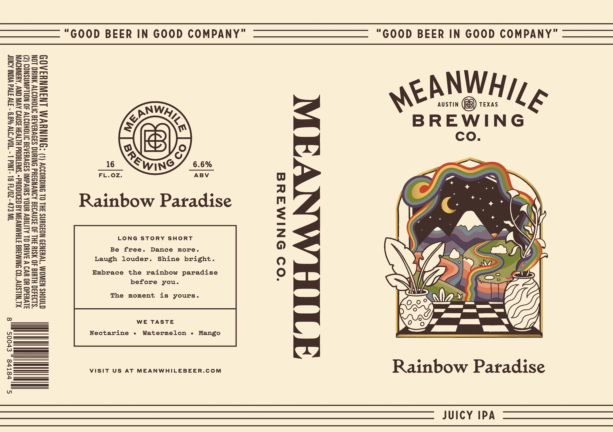 TABC label artwork for Rainbow Paradise