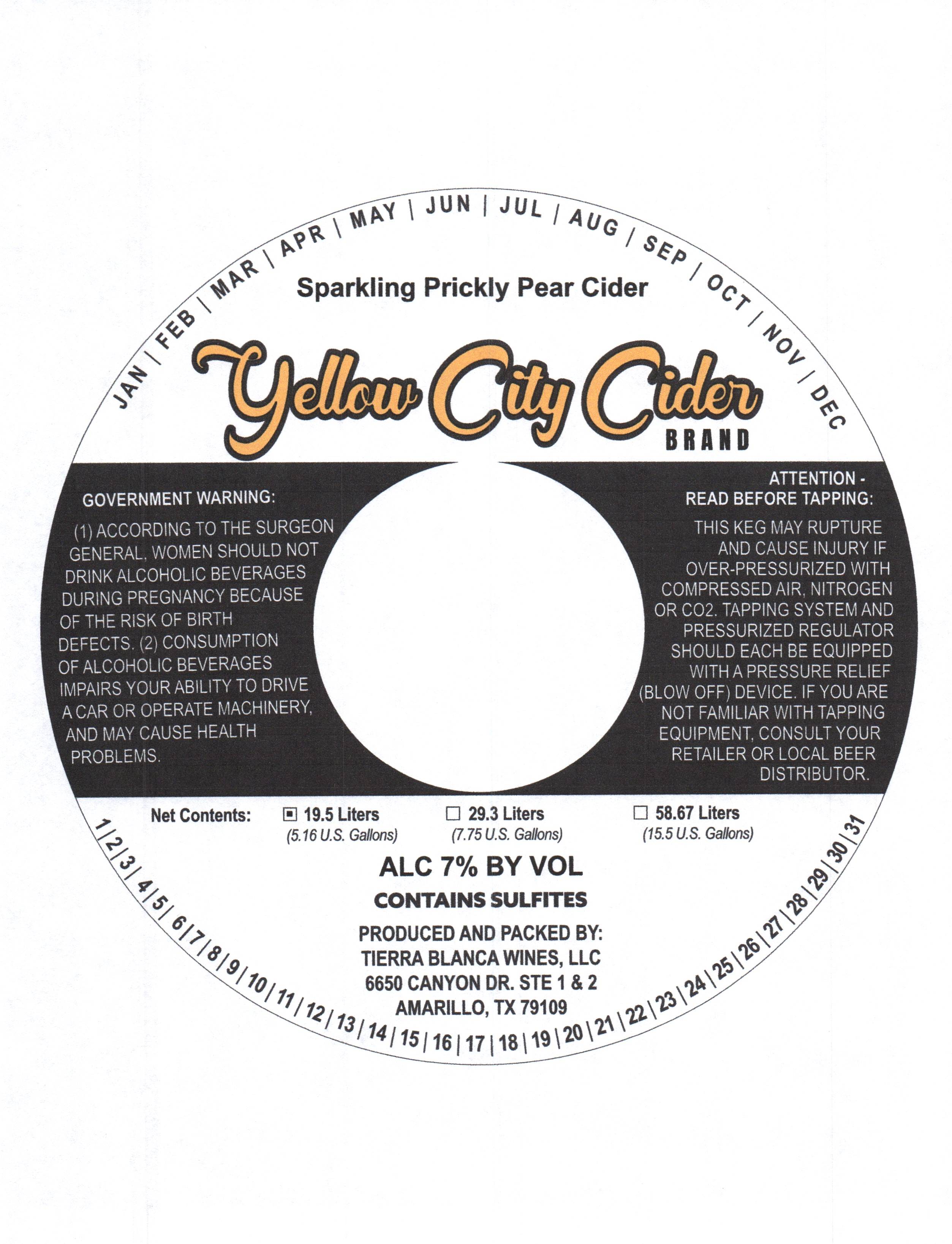 TABC label artwork for Sparkling Prickly Pear Cider