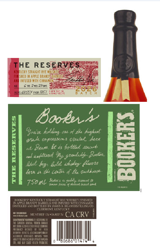 TABC label artwork for Booker's The Reserves 2026 Batch KSBW