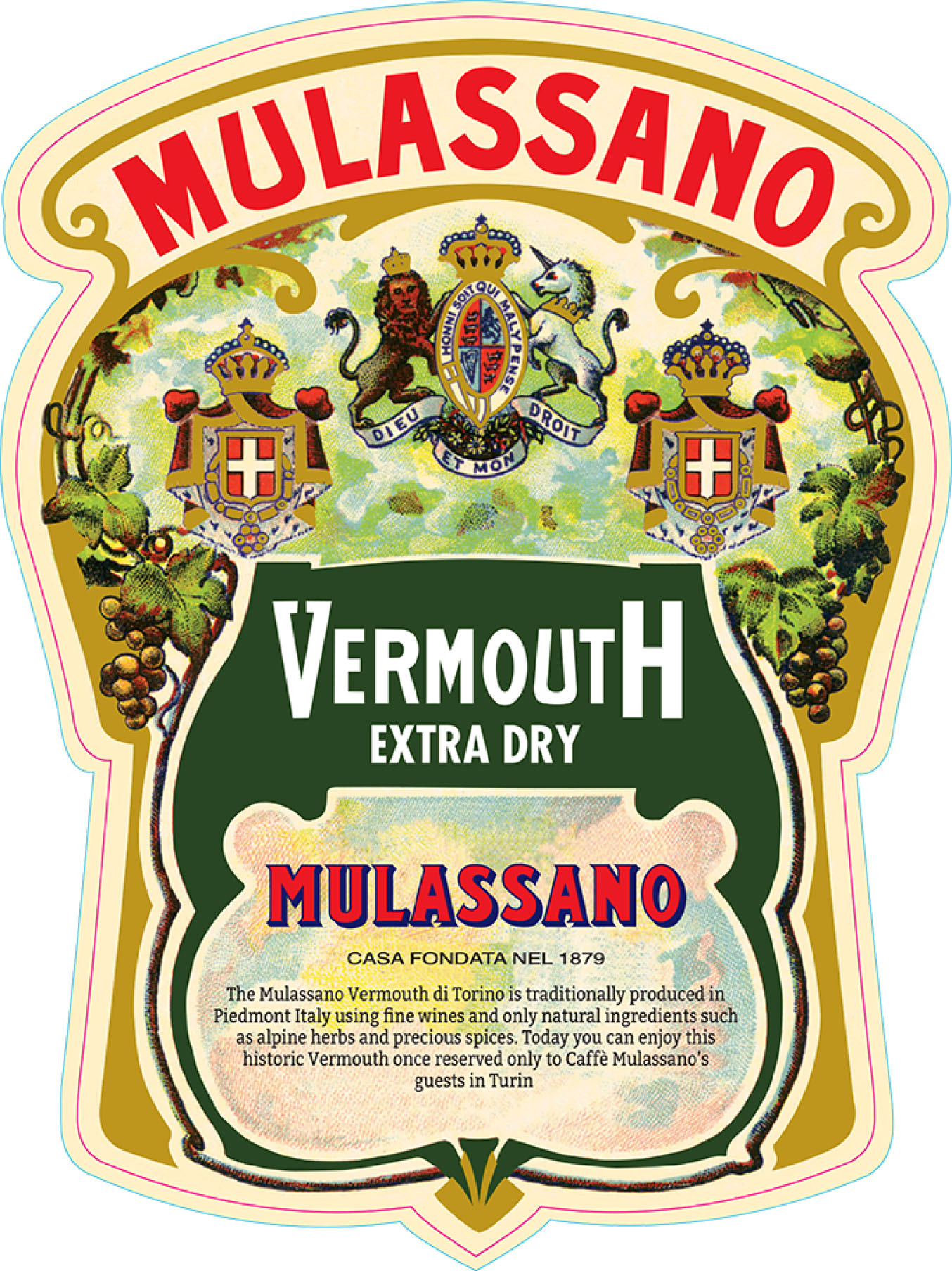 TABC label artwork for Mulassano Extra Dry