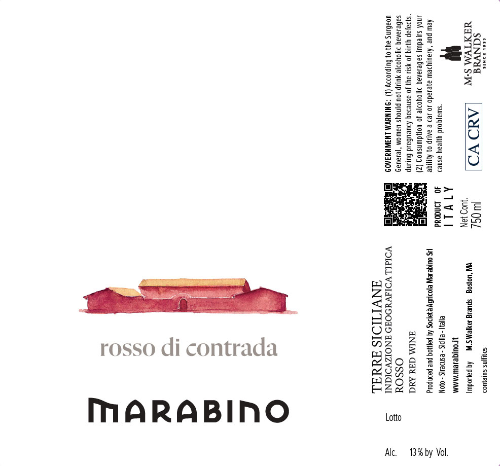 TABC label artwork for Marabino Rosso Di Contrada