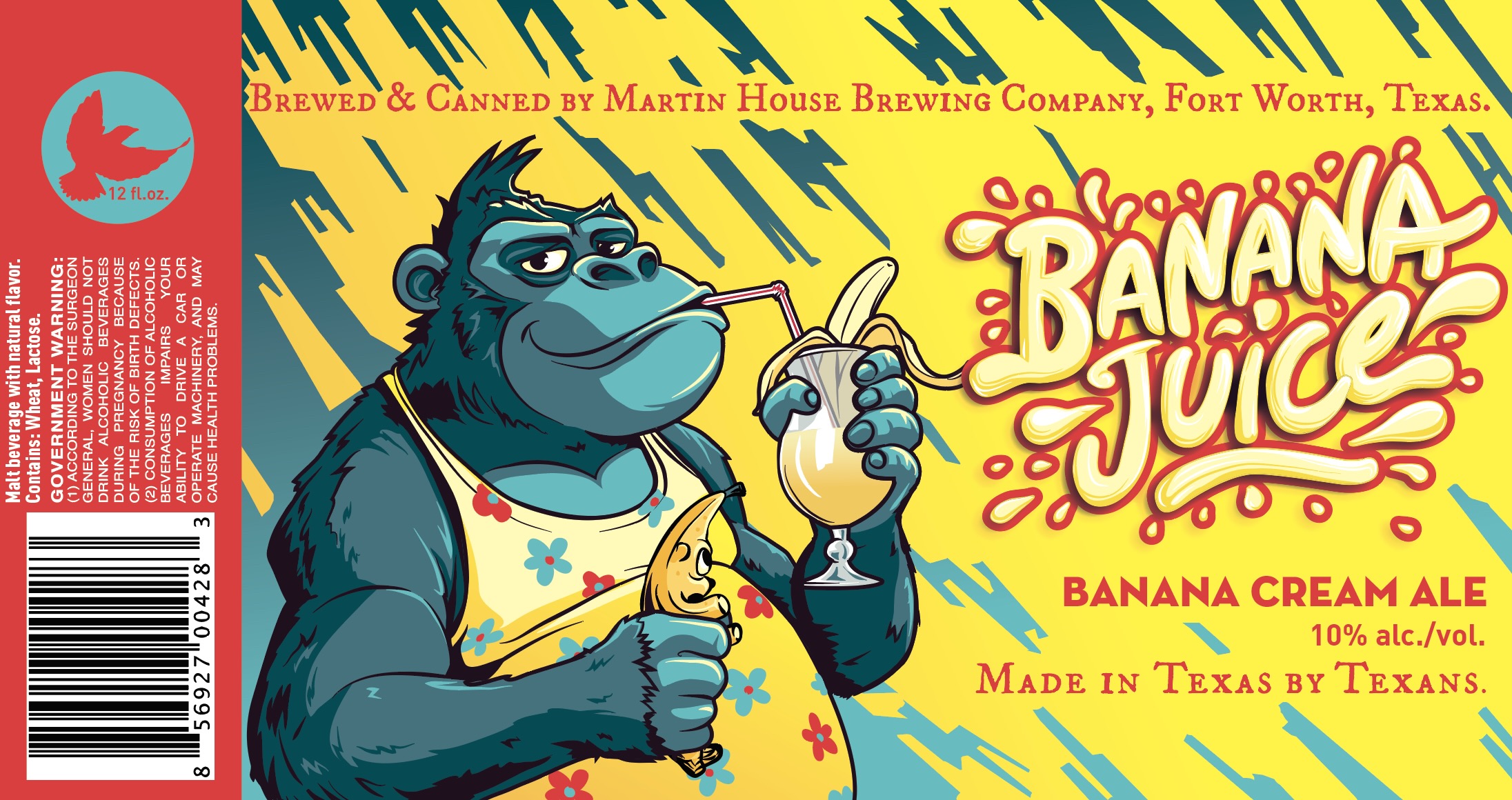 TABC label artwork for Banana Juice Can