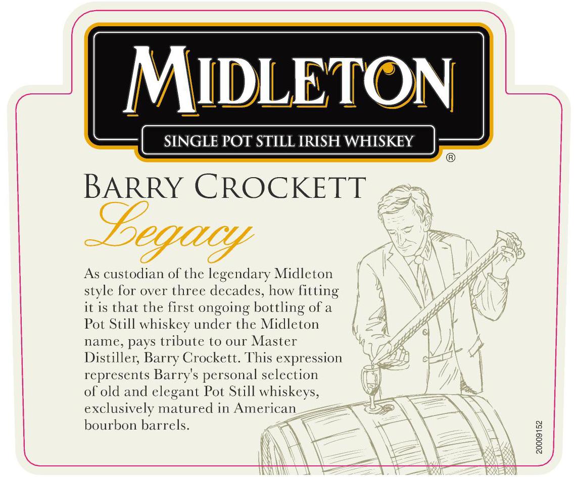 TABC label artwork for Midleton Barry Crockett Lagacy Irish Whiskey