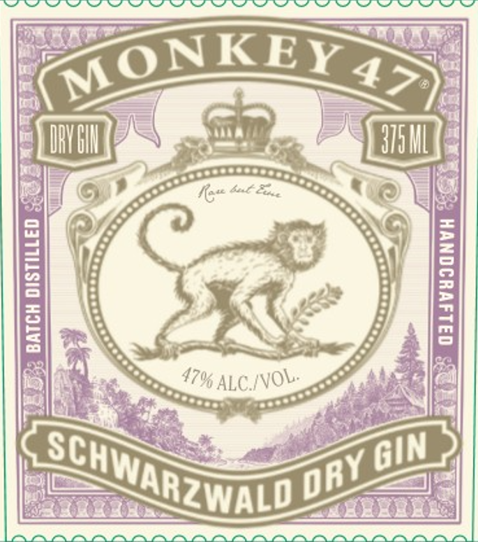 TABC label artwork for Monkey 47 Schwarzwald Dry Gin