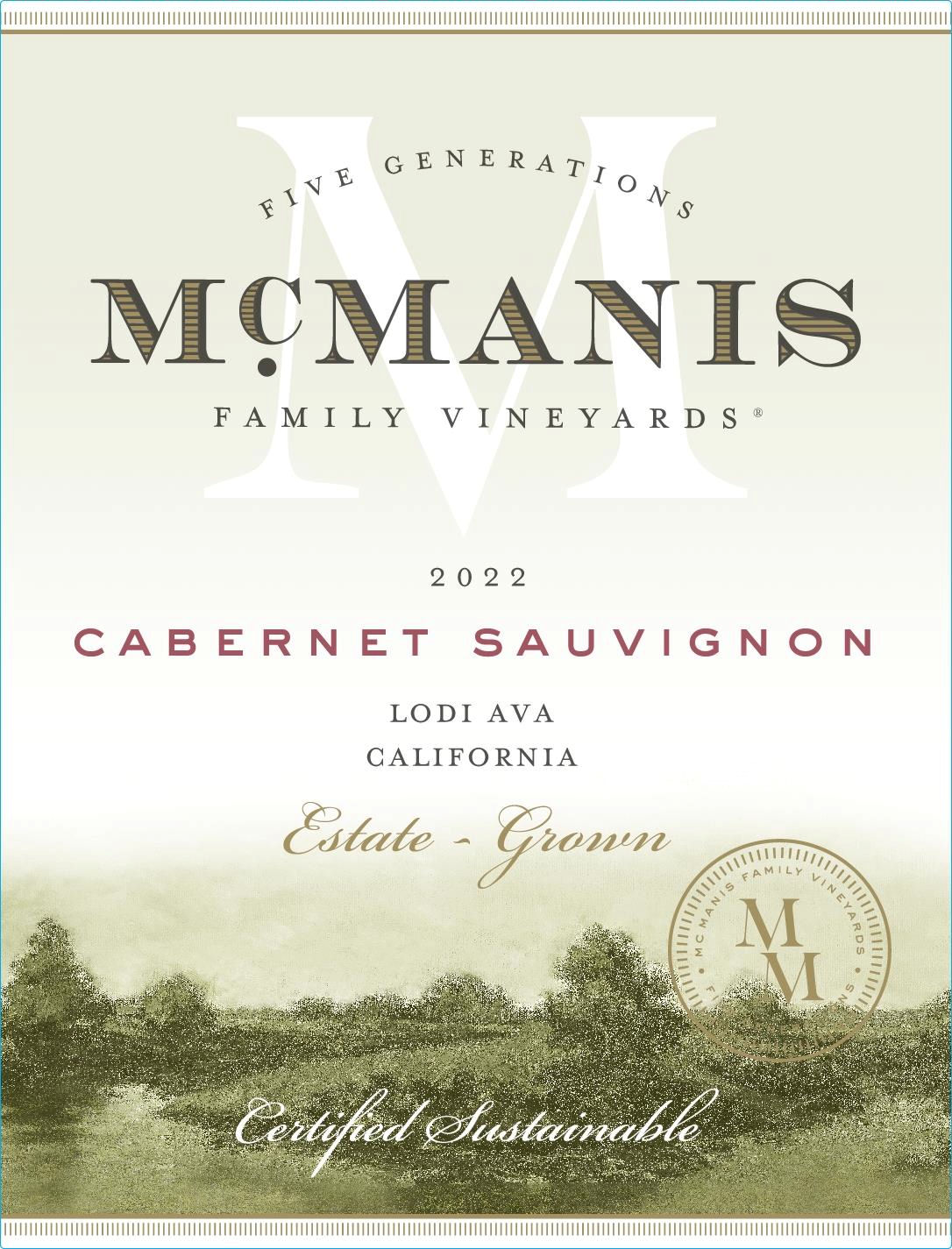 TABC label artwork for McManis Family Vineyards Cabernet Sauvignon Lodi