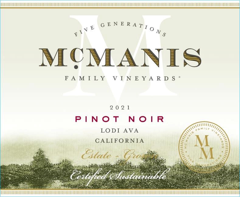 TABC label artwork for McManis Family Vineyards Pinot Noir Lodi