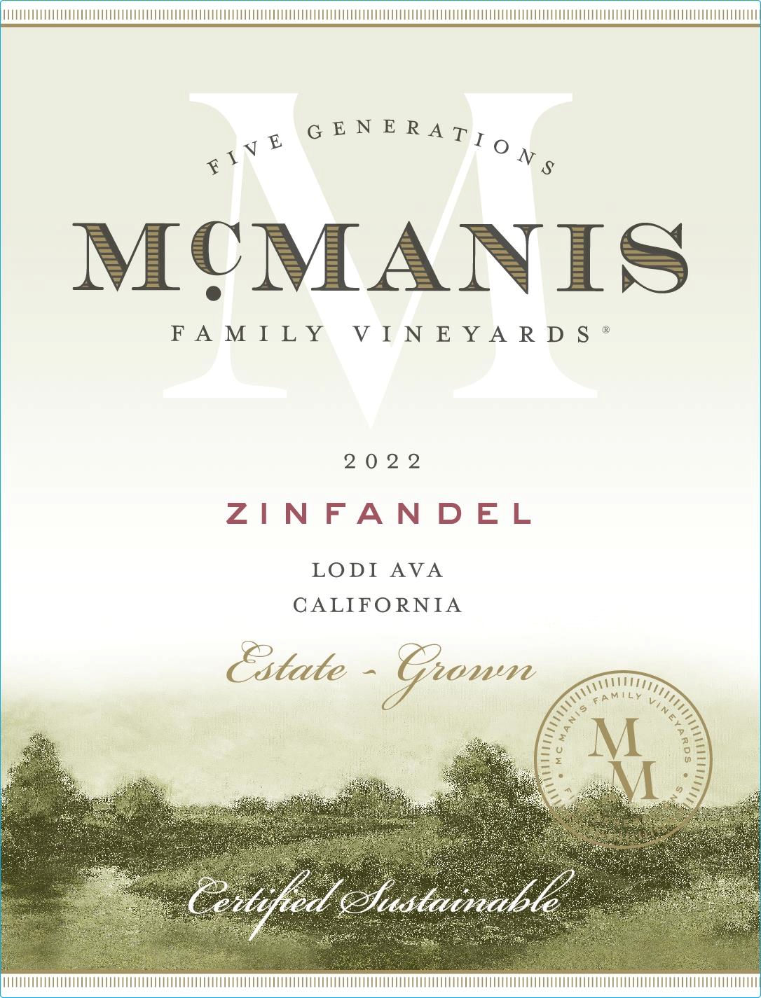 TABC label artwork for McManis Family Vineyards Zinfandel Lodi