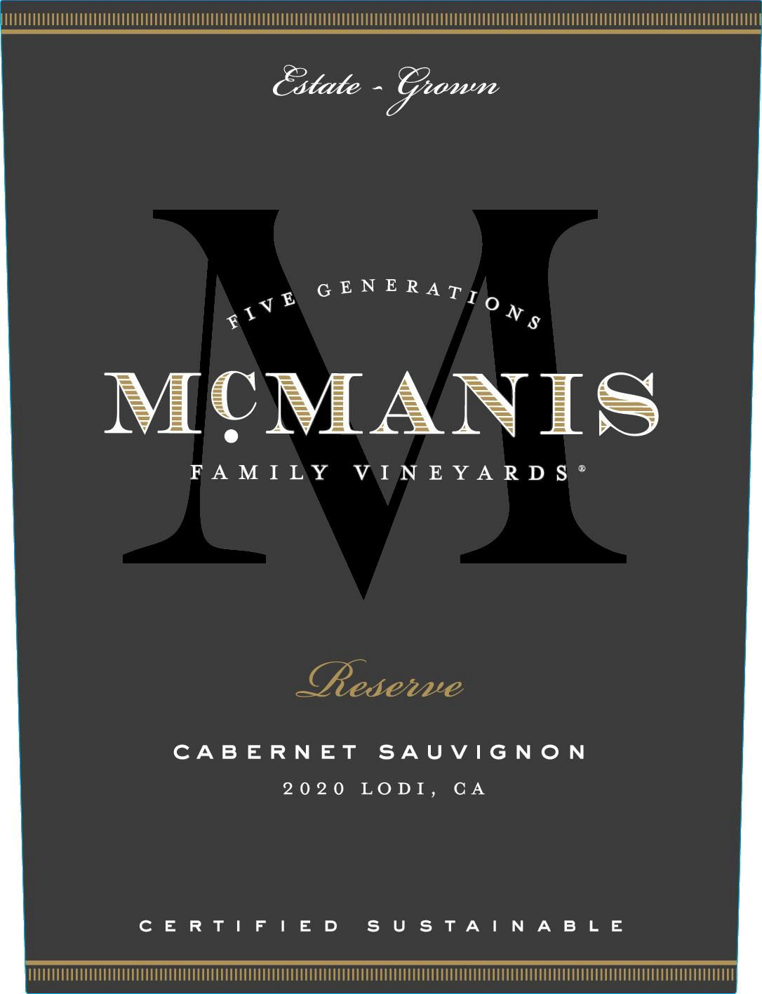 TABC label artwork for McManis Family Vineyards Cabernet Sauvignon Reserve Lodi