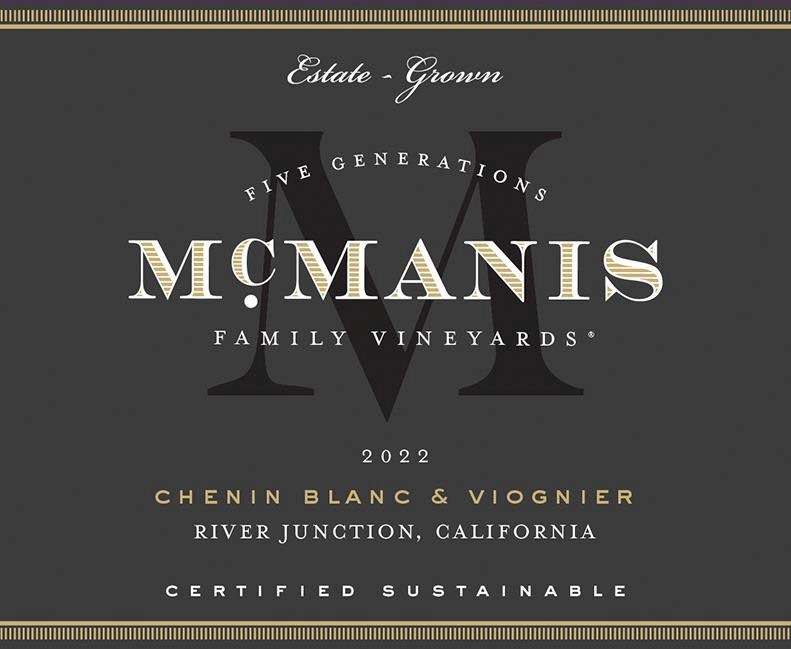 TABC label artwork for McManis Family Vineyards Chenin Blanc, Viognier River Junction