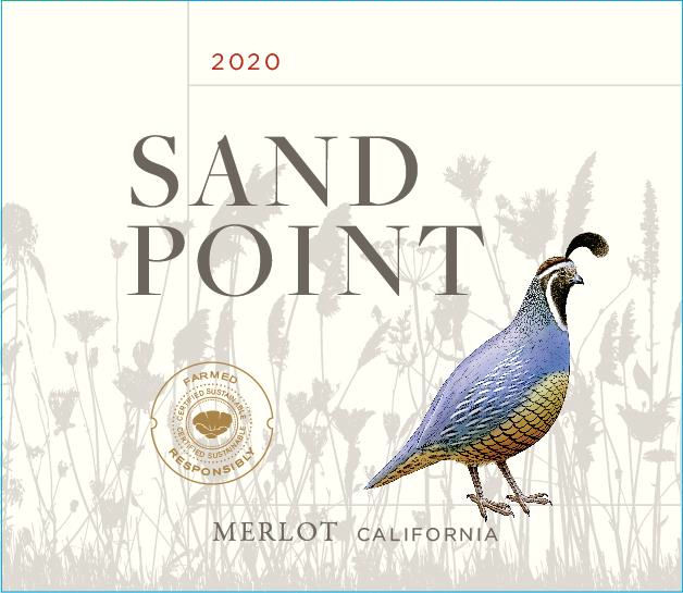 TABC label artwork for Sand Point Merlot California