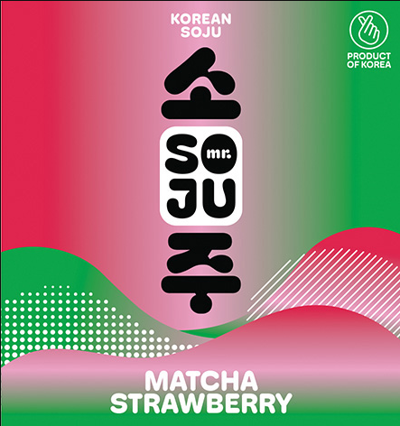 TABC label artwork for Mr. Soju - Matcha Strawberry Soju