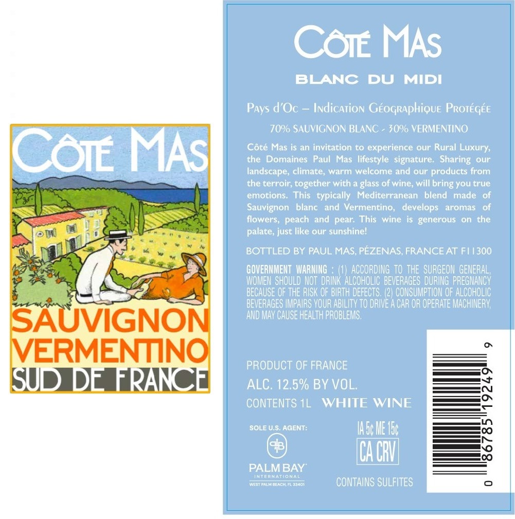 TABC label artwork for COTE MAS BLANC DU MIDI