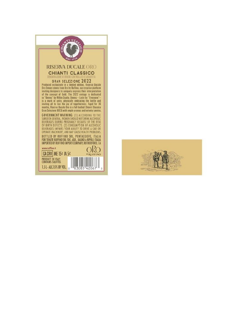 TABC label artwork for Ruffino Riserva Ducale Oro Chianti Classico DOCG - Omnes
