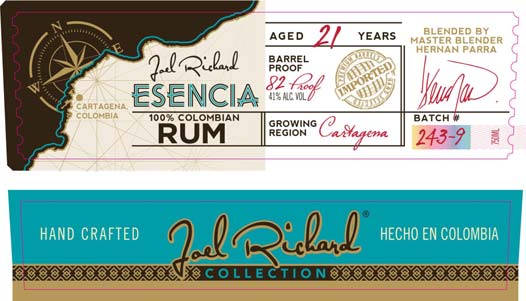 TABC label artwork for Joel Richard Esencia 21 Yr 100% Pure Colombian Rum
