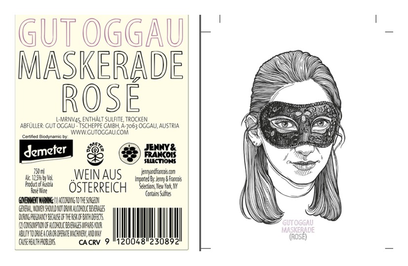 TABC label artwork for Gut Oggau, Maskerade Rose