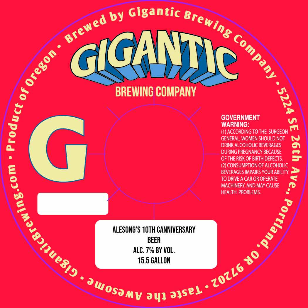 TABC label artwork for Alesong's 10th Anniversary