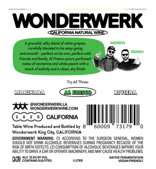 TABC label artwork for AL FRESCO - WONDERWERK