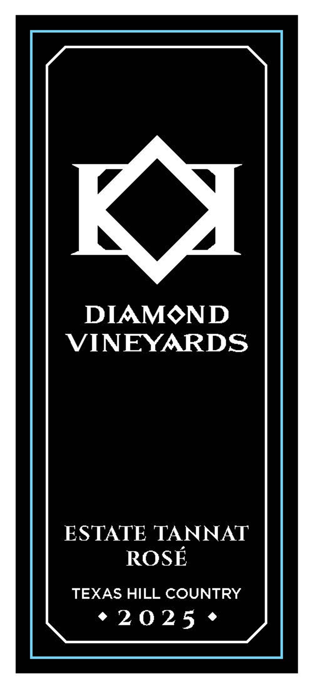TABC label artwork for Diamond Vineyards 2025 Estate Tannat Rose