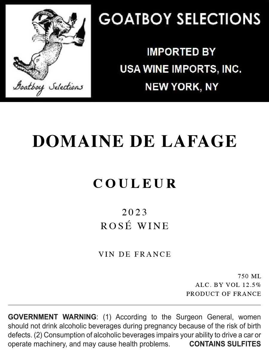 TABC label artwork for Domaine de Lafage Couleur Vin de France Rose Wine