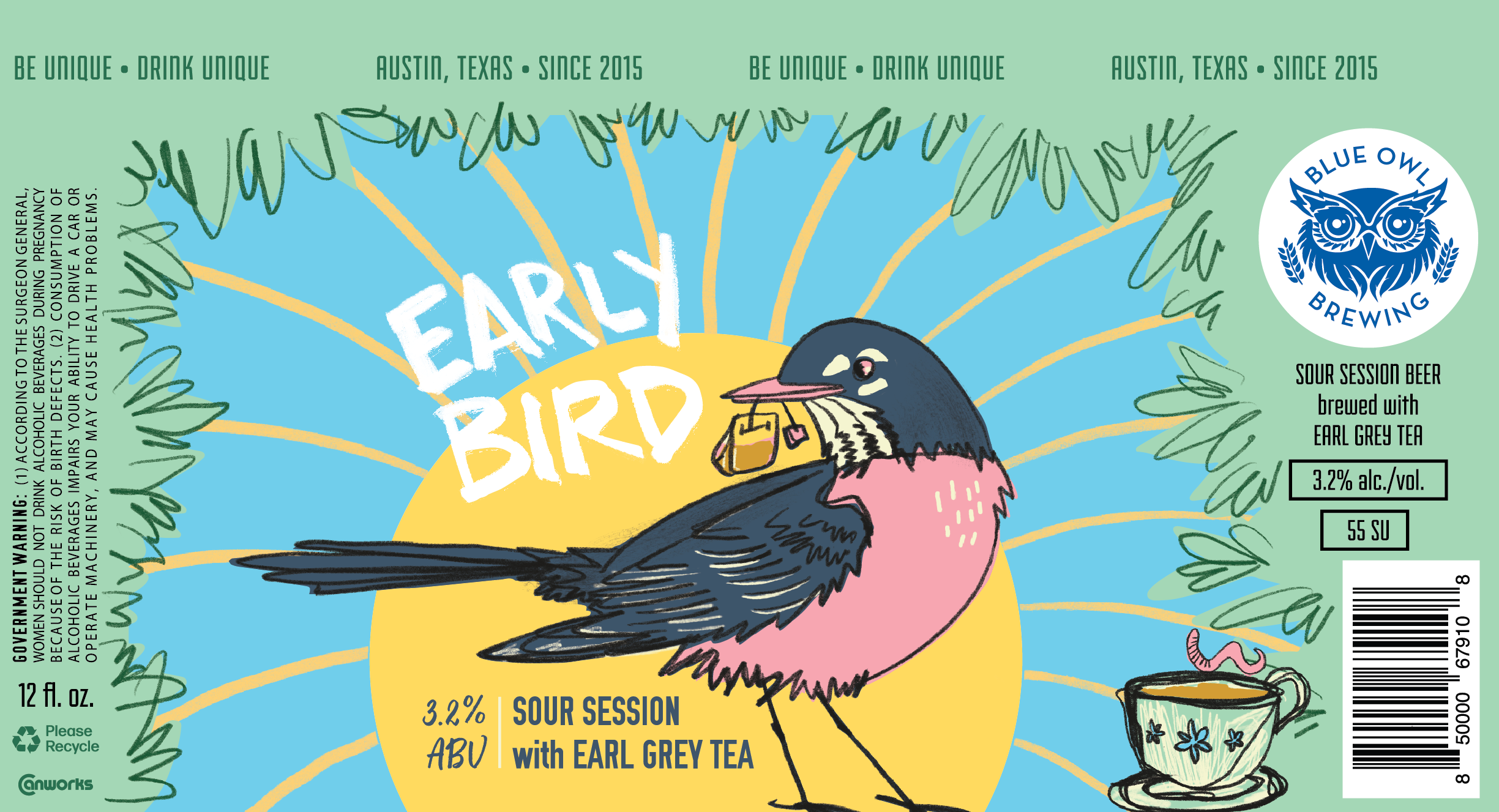 TABC label artwork for Early Bird