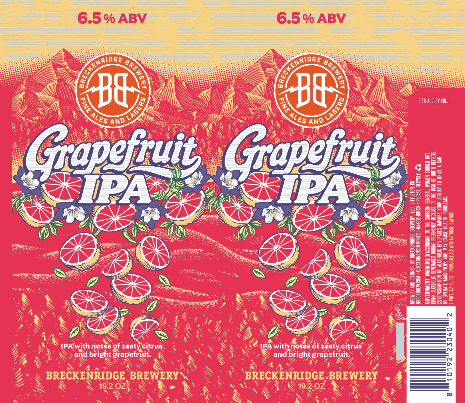 TABC label artwork for Breckenridge Brewery Grapefruit IPA