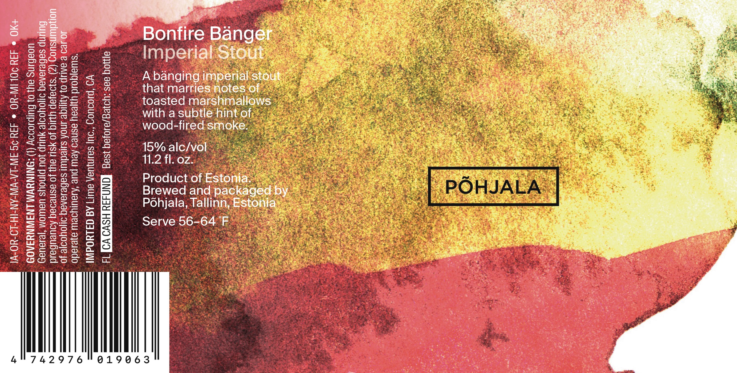 TABC label artwork for Pohjala Bonfire Banger