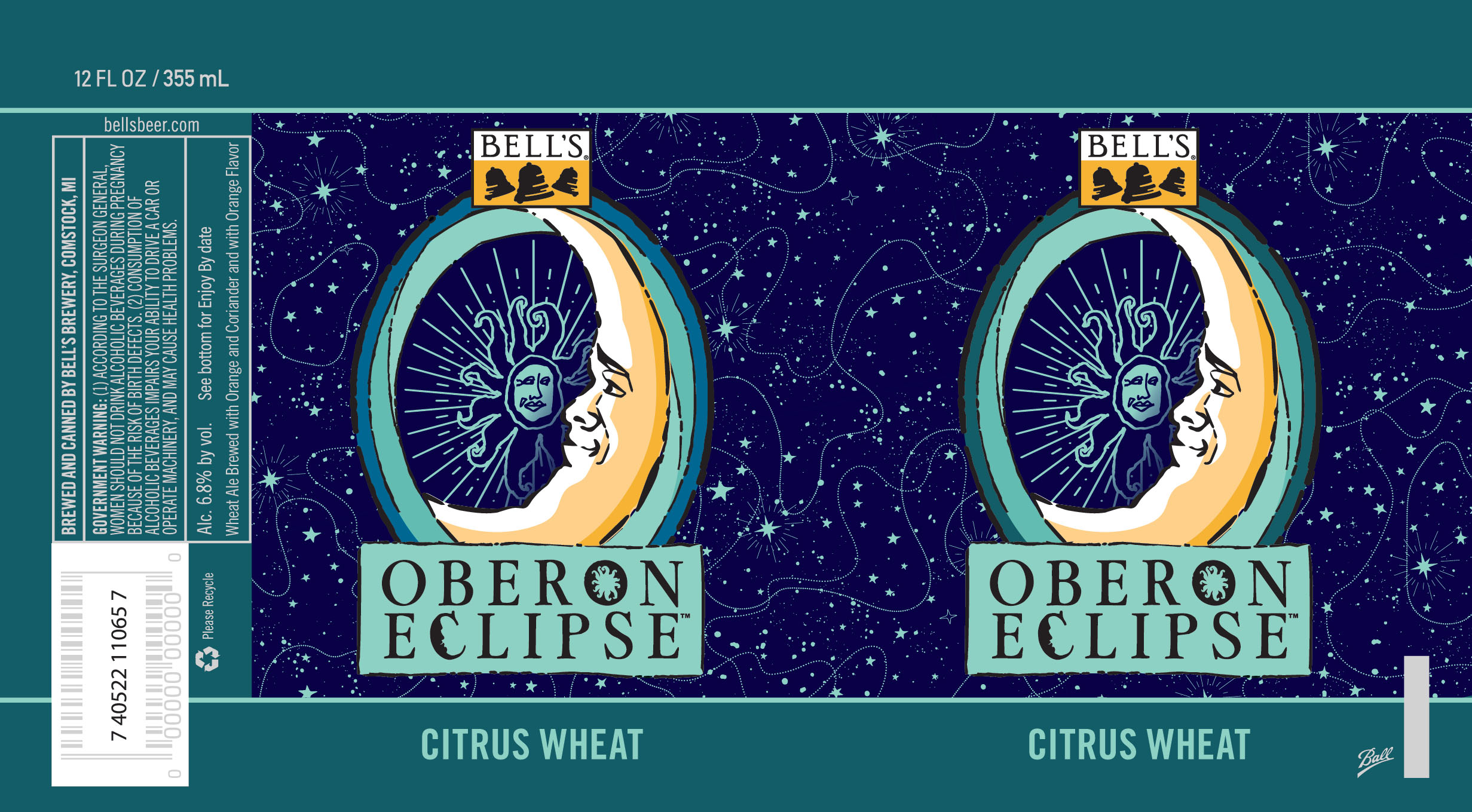 TABC label artwork for BELL'S OBERON ECLIPSE CITRUS WHEAT
