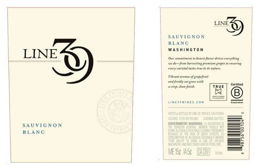 TABC label artwork for LINE 39 SAUVIGNON BLANC WASHINGTON