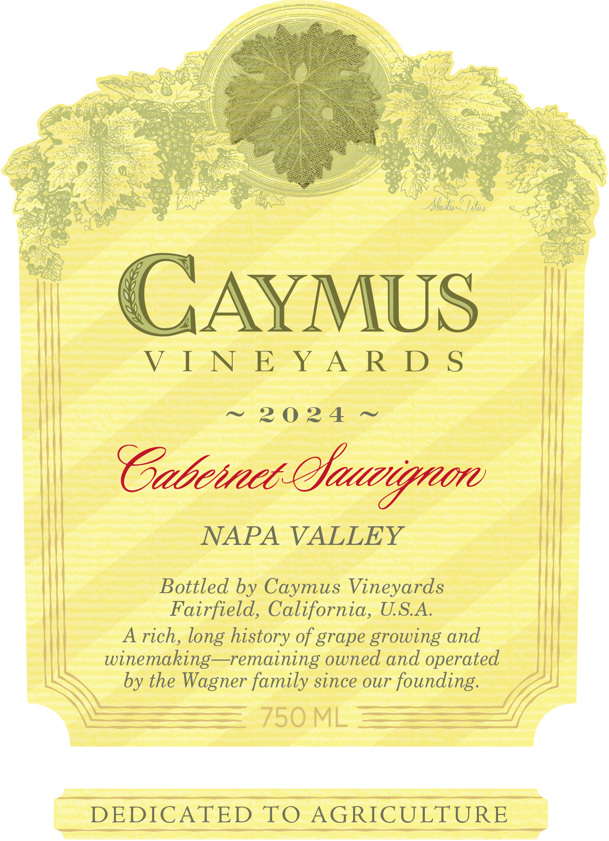 TABC label artwork for CAYMUS VINEYARDS Cabernet Sauvignon Napa Valley