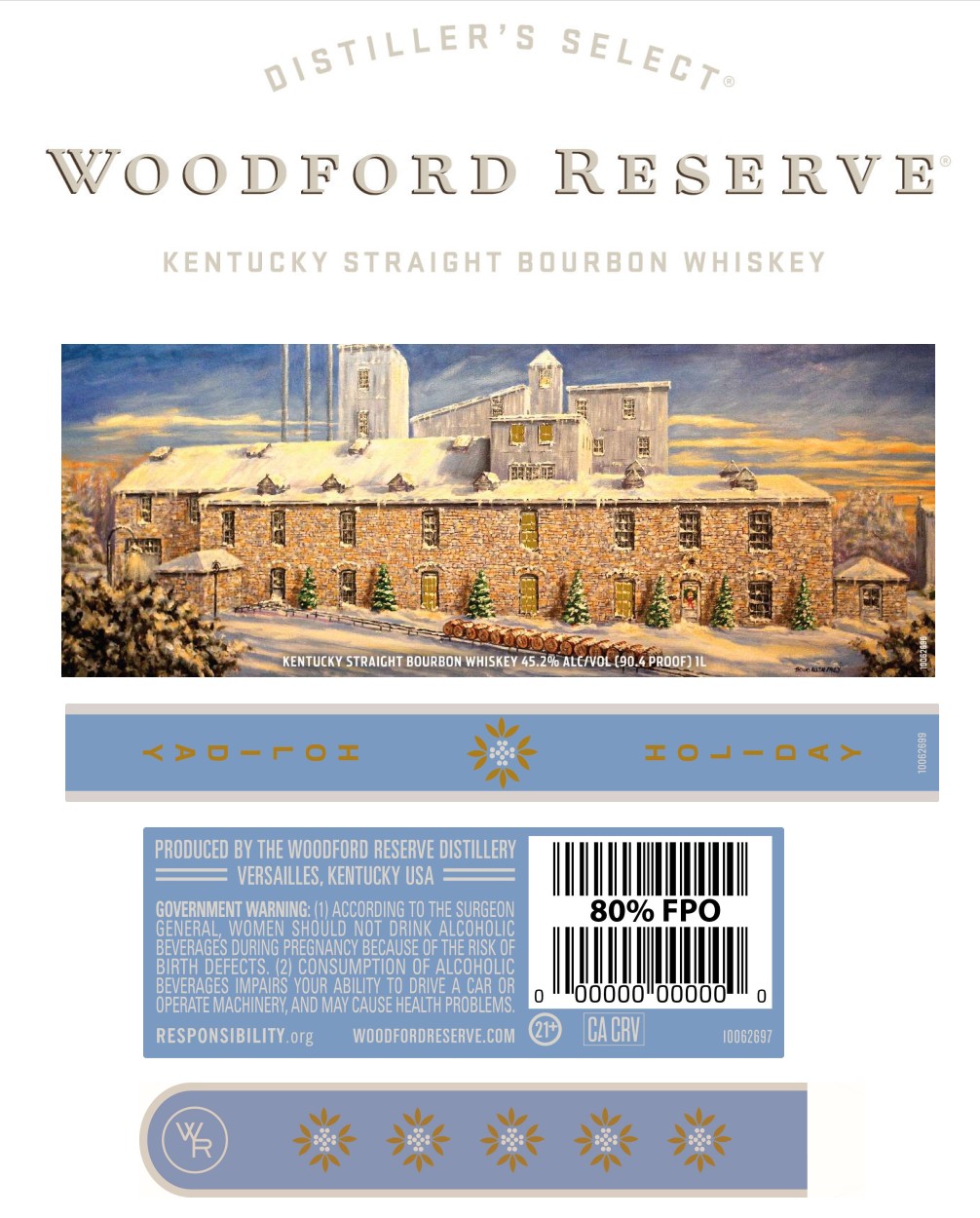 TABC label artwork for Woodford Reserve Holiday 2026