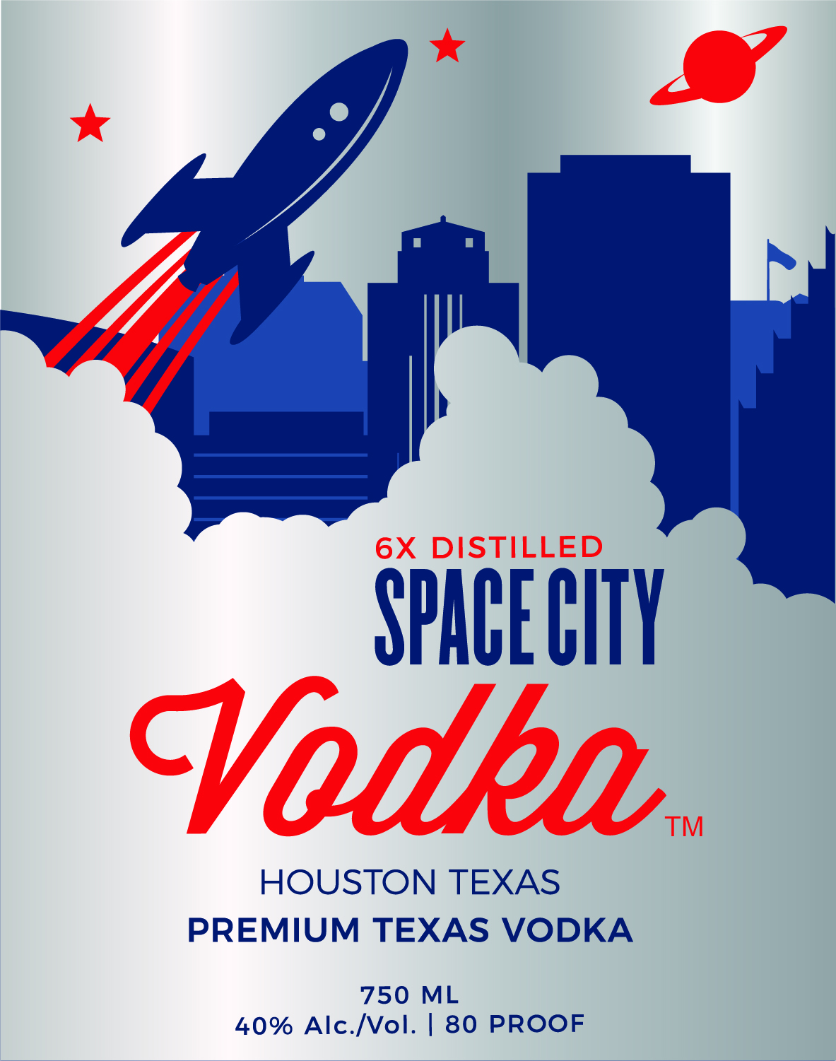 TABC label artwork for Space City Premium Texas Vodka
