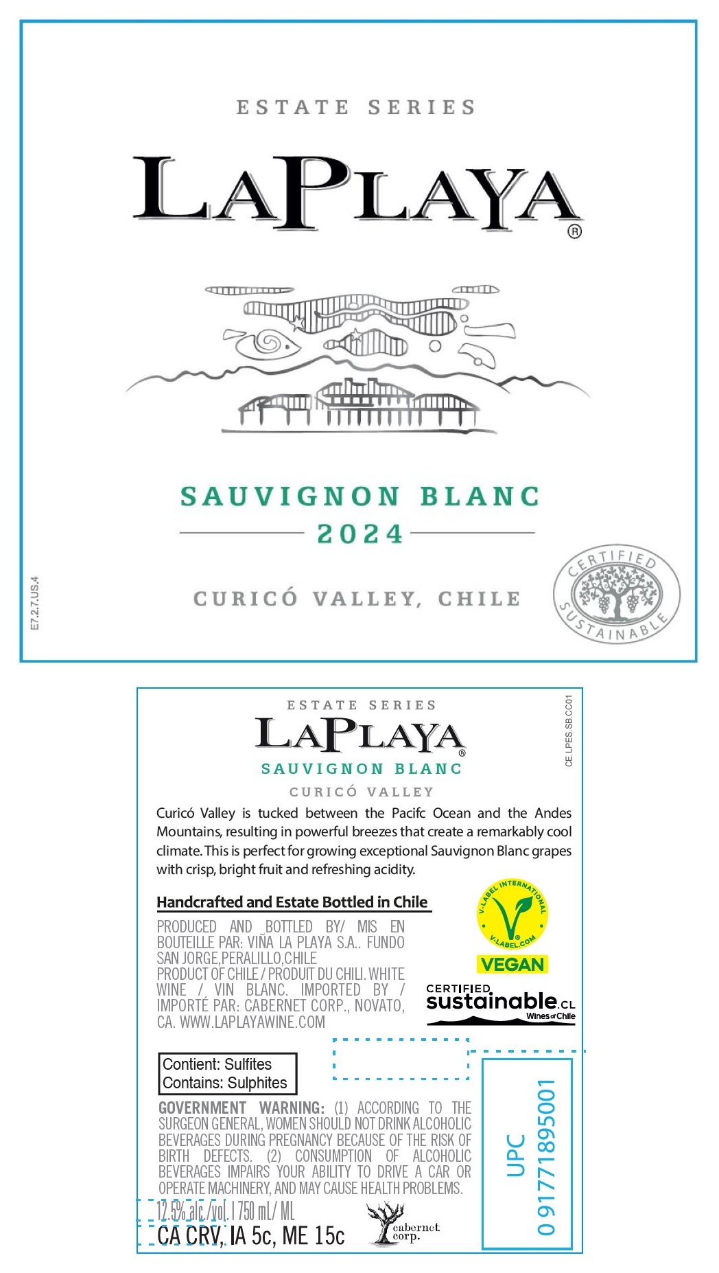 TABC label artwork for La Playa Estate