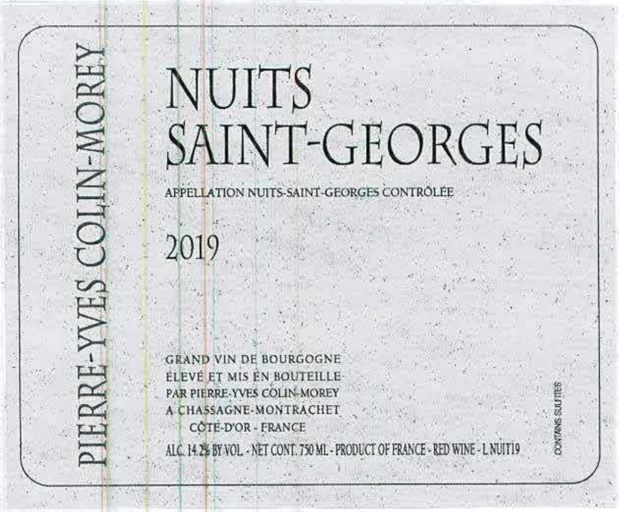 TABC label artwork for PIERRE-YVES COLIN-MOREY NUITS SAINT-GEORGES