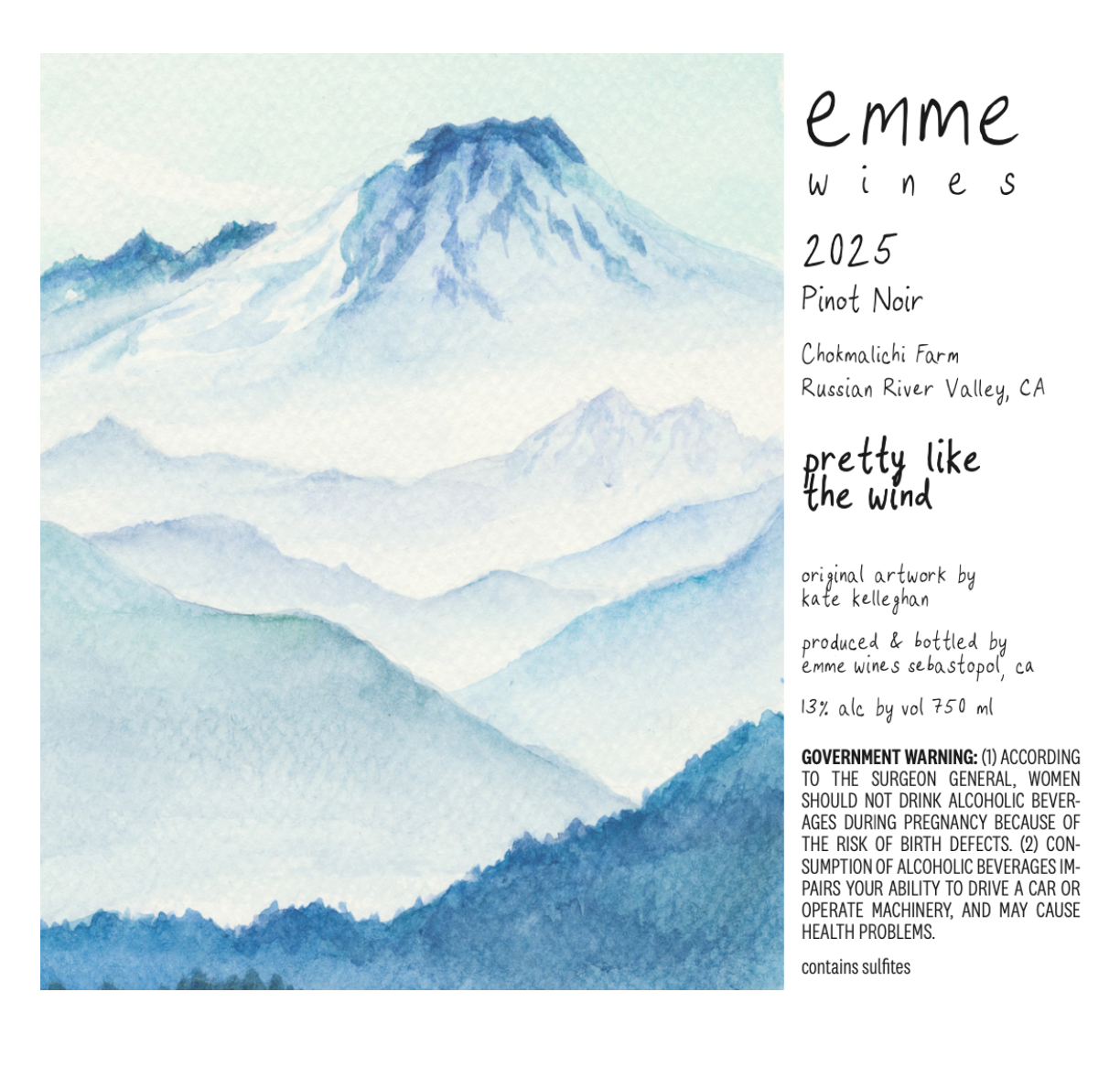 TABC label artwork for PRETTY LIKE THE WIND - EMME WINES