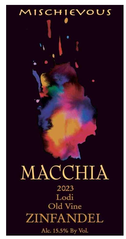 TABC label artwork for Macchia Zinfandel Mischievous Lodi